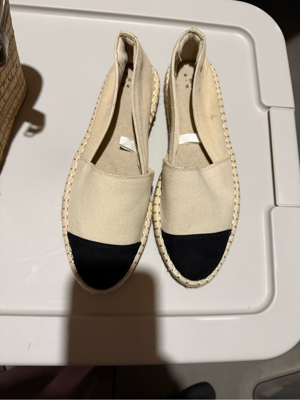 Target Two-Tone Espadrille Flats in Cream and Black